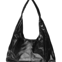 Bolsa Feminina Slouchy Bag Em Couro - Preto