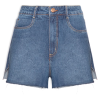 Short Feminino Jeans Boyfriend Dark Fenda - Azul