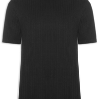 Camiseta Masculina Em Malha Pique Confort Fit Texturizada - Preto