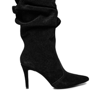 Bota Feminina Slouchy Em Carmuça - Preto