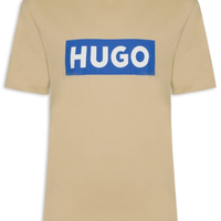 Camiseta Masculina Regular-Fit Crew Neck Blue Logo - Bege