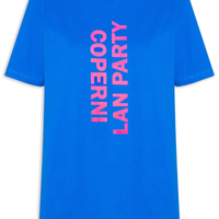 Camiseta Feminina Boxy Tee Lan Party - Azul