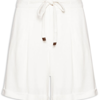 Short Feminino Amarração com Linho Branco