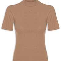 Blusa Feminina Manga Curta - Bege