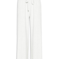 Calça Feminina Pantalona Risca De Giz Com Linho - Branco