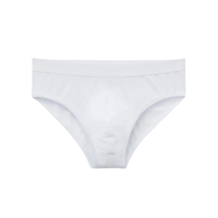 Cueca Slip Em Algodão Supima Com Elástico Visível - Branco