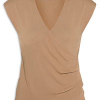 Blusa Feminina Transpassada Em Tricot - Marrom