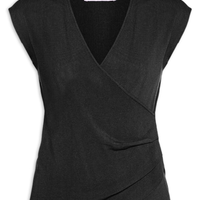 Blusa Feminina Transpassada Em Tricot - Preto