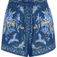 Short Feminino Floral Ana - Azul