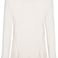 Camiseta Feminina Manga Longa Lisa - Branco