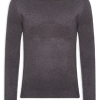 Tricot Masculino Gola Alta Básico - Cinza