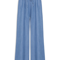 Calça Feminina Jeans Pantalona - Azul