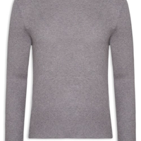 Tricot Masculino Gola Redonda Viscose - Cinza
