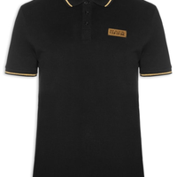 Polo Masculina Logo Plaque Shirt - Preto