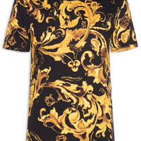 Camiseta Masculina Slim-Fit Porcelain Barocco All Over - Preto
