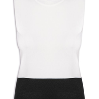 Regata Feminina Bicolor Em Tricot - Off White