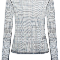 Blusa Feminina Manga Longa em Tule - Azul