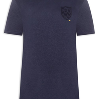 Camiseta Masculina Light Brasão Linen - Azul