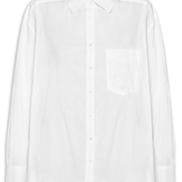 Camisa Feminina Básica Com Bolso - Branco