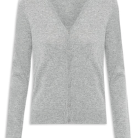 Cardigan Feminino Puro Cashmere - Cinza