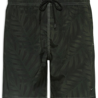 Shorts Masculino Praia Estampa Folhagem Camuflado - Verde