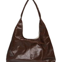 Bolsa Feminina Slouchy Bag Em Couro - Marrom