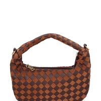Bolsa Feminina Em Tressê De Camurça Média - Marrom