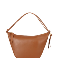 Bolsa Feminina Pequena Hobo Em Couro - Marrom