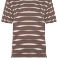 Camiseta Masculina Confort Fit Listrada - Marrom