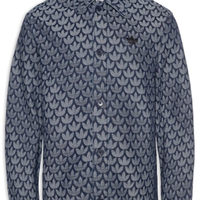 Camisa Masculina Monogram Shirt - Azul