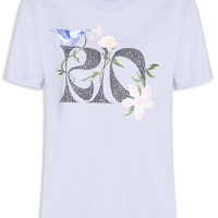 Camiseta Feminina Fit Rio Calçadão Flores - Azul