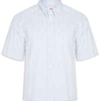 Camisa Casual Masculina Loose Fit Lama Boxy - Azul