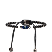 Pulseira Masculina Pedra Ônix E Olho Grego - Preto