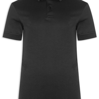 Polo Masculina Clássica Interlock Pima Cotton - Preto