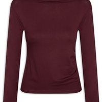 Blusa Feminina Gola Alta Manga Longa - Vermelha