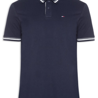 Polo Masculina Regular Fit Com Friso - Azul