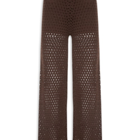 Calça Feminina Em Tricot - Marrom