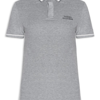 Polo Masculina Regular Fit Com Friso Duplo - Cinza