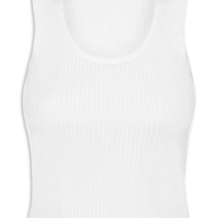 Regata Feminina Tricot Básica - Branco