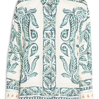 Camisa Feminina Ampla Fendas - Verde