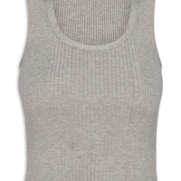 Regata Feminina Tricot Básica - Cinza
