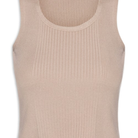Regata Feminina Tricot Básica - Bege