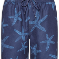 Short Masculino Beachwear Estampa Estrela do Mar - Azul