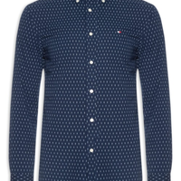 Camisa Masculina Casual Regular fit Estampada Seer - Azul