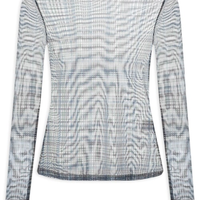 Blusa Feminina Manga Longa em Tule - Azul