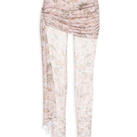 Calça Feminina Cintura Alta com Sobreposição - Rosa