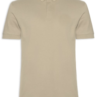Polo Masculina Vista Coberta Em Piquet Colorfix - Bege