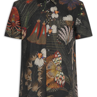 Camisa Masculina Casual Manga Curta Botanique - Verde