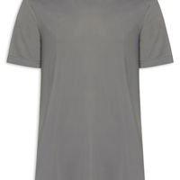 Camiseta Básica Masculina Texturizada Cinza