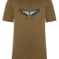 Camiseta Masculina Manga Curta Light Linen Butterfly - Marrom